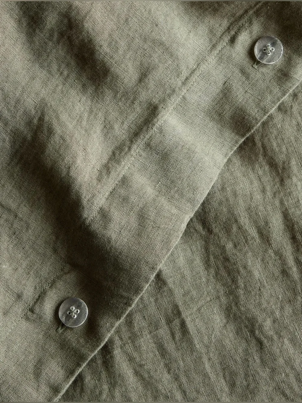 NWOT Quince European Linen 1 Piece Duvet Cover, King/Cal  (Dusty Olive)